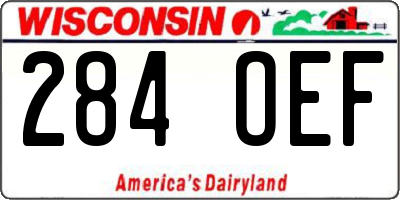 WI license plate 284OEF