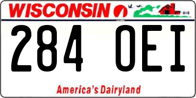 WI license plate 284OEI