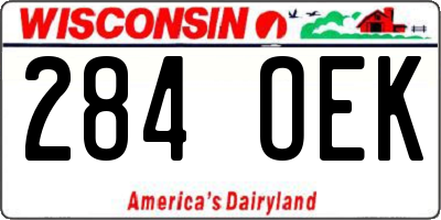 WI license plate 284OEK