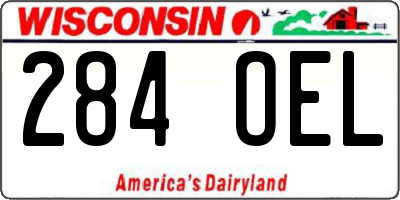 WI license plate 284OEL