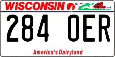 WI license plate 284OER