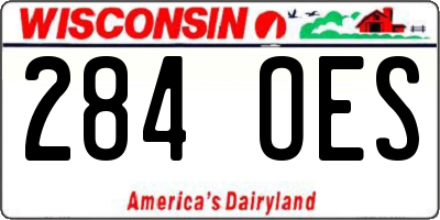 WI license plate 284OES