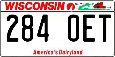 WI license plate 284OET