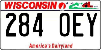 WI license plate 284OEY