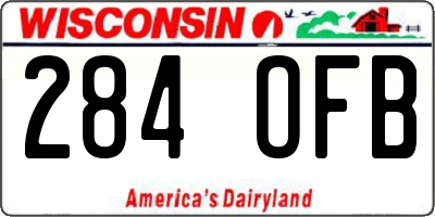 WI license plate 284OFB