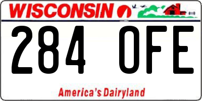 WI license plate 284OFE