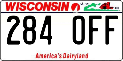 WI license plate 284OFF