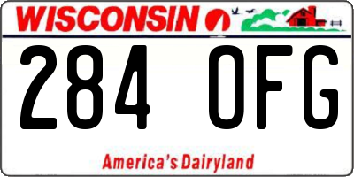 WI license plate 284OFG
