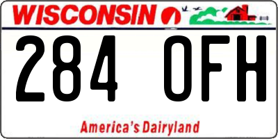 WI license plate 284OFH