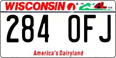 WI license plate 284OFJ