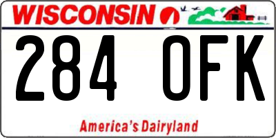 WI license plate 284OFK