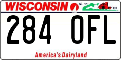 WI license plate 284OFL