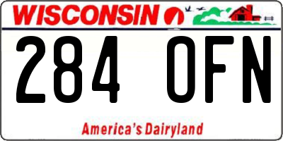 WI license plate 284OFN