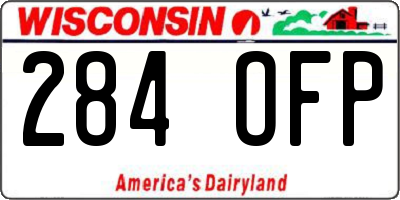 WI license plate 284OFP
