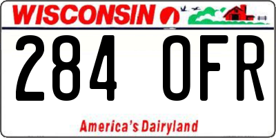 WI license plate 284OFR
