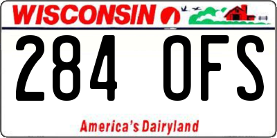 WI license plate 284OFS