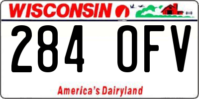 WI license plate 284OFV