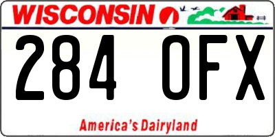 WI license plate 284OFX
