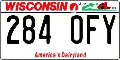 WI license plate 284OFY