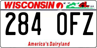 WI license plate 284OFZ