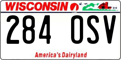WI license plate 284OSV