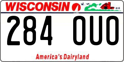 WI license plate 284OUO