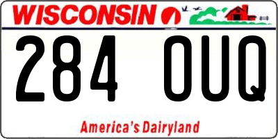 WI license plate 284OUQ