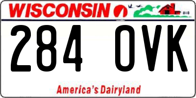 WI license plate 284OVK
