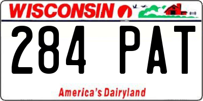 WI license plate 284PAT