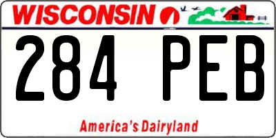 WI license plate 284PEB