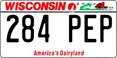 WI license plate 284PEP