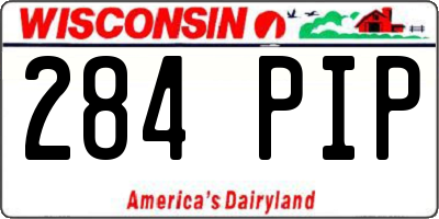 WI license plate 284PIP