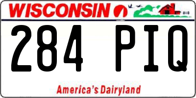WI license plate 284PIQ