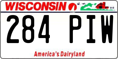 WI license plate 284PIW