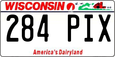 WI license plate 284PIX