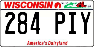 WI license plate 284PIY
