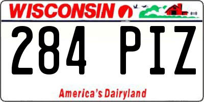 WI license plate 284PIZ