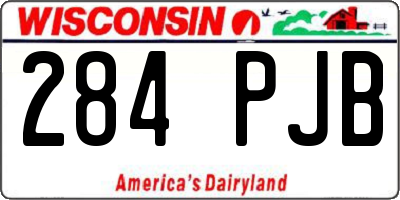 WI license plate 284PJB