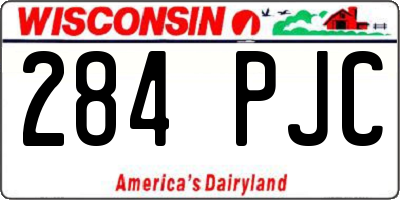 WI license plate 284PJC