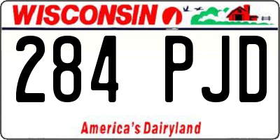 WI license plate 284PJD