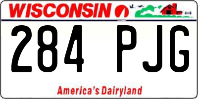 WI license plate 284PJG
