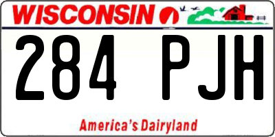 WI license plate 284PJH