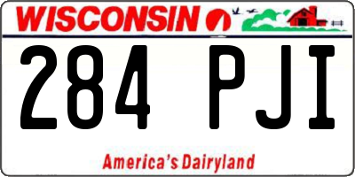 WI license plate 284PJI