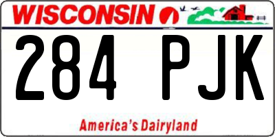 WI license plate 284PJK