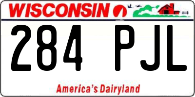 WI license plate 284PJL