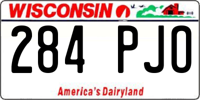WI license plate 284PJO