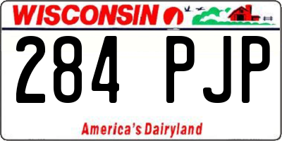 WI license plate 284PJP