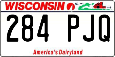 WI license plate 284PJQ