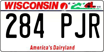 WI license plate 284PJR