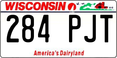 WI license plate 284PJT